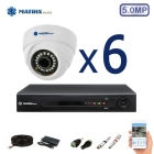Комплект видеонаблюдения для помещений на 6 камер 5.0MP