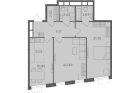 3-комнатная квартира, этаж 21,26, 76,67 кв.м. «ЖК TopHILLS» 