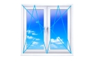 Двустворчатое окно Rehau Action 60 (2 поворотно-откидных окна)