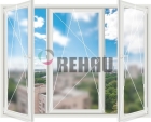 Трехстворчатое окно Rehau Action 60 (3 поворотно-откидных окна)