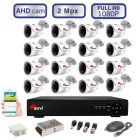 Комплект видеонаблюдения -16 уличных AHD камер FullHD 1080P/2Mpx  