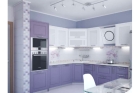 Фиолетовая кухня угловая