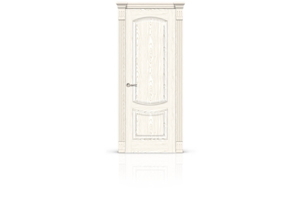 Межкомнатная дверь шпон «Калисто» (белый, ясень)