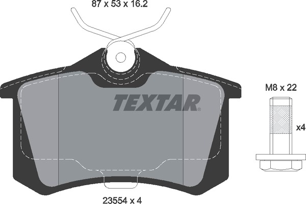 Комплект тормозных колодок, дисковый тормоз арт: TEXTAR 2355406