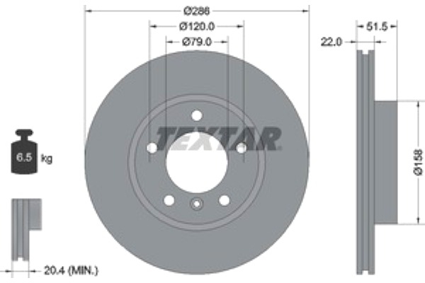 Комплект тормозов, дисковый тормозной механизм арт: TEXTAR 89014800
