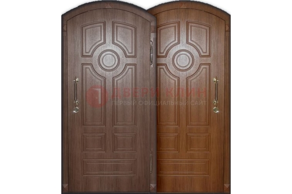 Железная арочная дверь с отделкой МДФ ДА-7