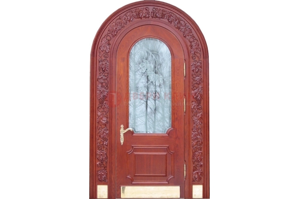 Металлическая арочная дверь со стеклом ДА-20