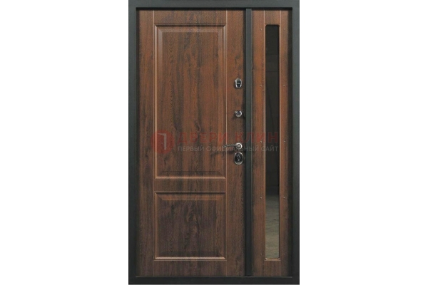 Железная тамбурная дверь с панелью МДФ и зеркалом ДМ-338