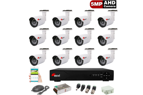 Комплект видеонаблюдения уличный на 12 AHD камер 5.0MP  