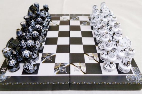 Шахматы обиходные &quot;Черно-белые&quot; 290*145*38мм арт.3357-13.2