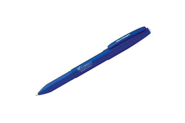 Ручка гелевая стираемая Berlingo "Correct" синяя, 0,6мм, прорезин. корпус