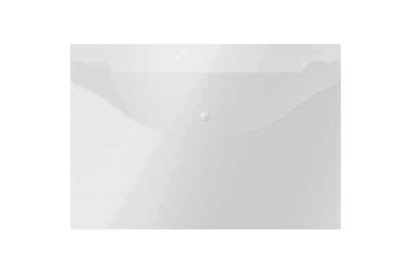 Папка-конверт на кнопке OfficeSpace  А4, 120мкм, прозрачная