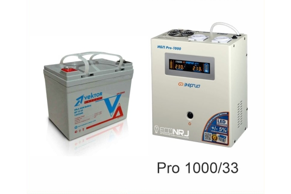 Энергия PRO-1000 + Аккумуляторная батарея Vektor GL 12-33