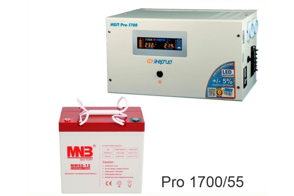 Энергия PRO-1700 + Аккумуляторная батарея MNB MМ55-12