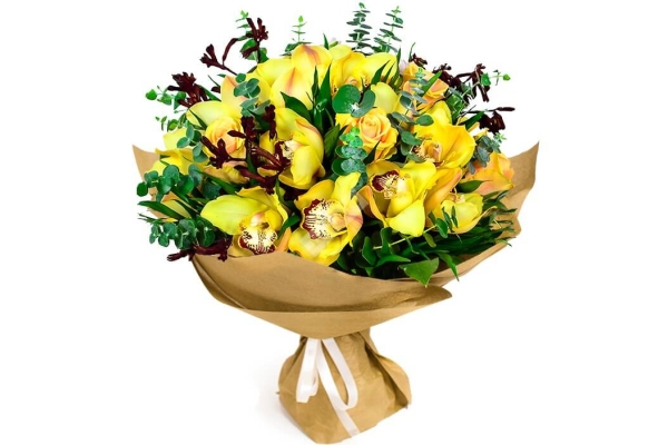 Букет из желтых орхидей 