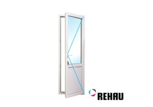 Балконная дверь Rehau Action 60 (одностворчатая, поворотная с глухим окном)