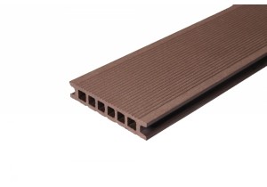 Террасная доска ДПК пустотелая WPC-Deck вельвет (Шоколад) 137x26x4000 мм 