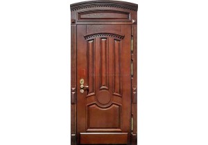 Входная арочная дверь с виноритом и фрамугой ДВТ-238