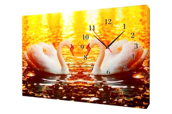Картина часы «Лебеди»