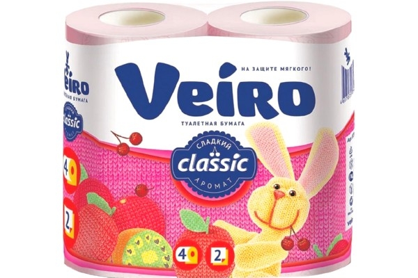 Бумага туалетная VEIRO CLASSIC Сладкий аромат, 2-сл, 17.5м 