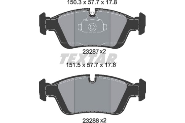 Комплект тормозов, дисковый тормозной механизм арт: TEXTAR 89014900