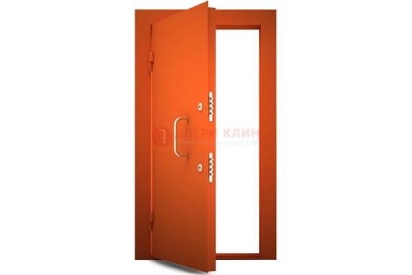 Оранжевая стальная бронированная дверь с нитроэмалью ДБ-2