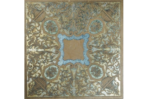 Мраморная плитка с барельефом AXIOMA AERAS T TRAVERTINO CLASSICO SILVER (40х40х2 см)