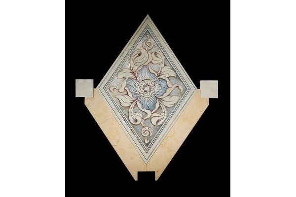 Мраморная плитка с барельефом LA DOLCE VITA CLASSE T BIANCONE SILVER GIALLO ATLANTIDE (33x45х2 см)