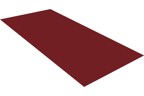 Плоский лист Grand Line 0,5 мм Satin с пленкой RAL 3005 красное вино