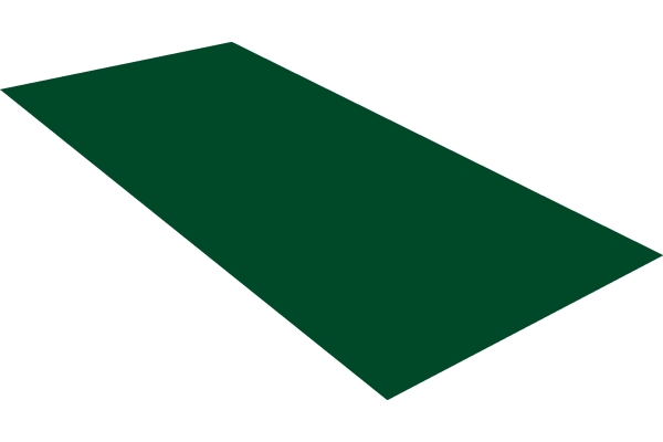 Плоский лист Grand Line 0,5 мм Satin с пленкой RAL 6005 зеленый мох