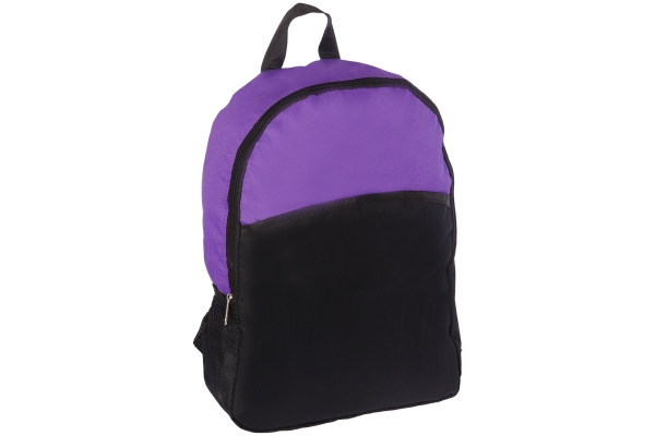 Рюкзак ArtSpace Simple Top, 41*30*12см, 1 отделение, 2 кармана, уплотненная спинка,черный/фиолетовый