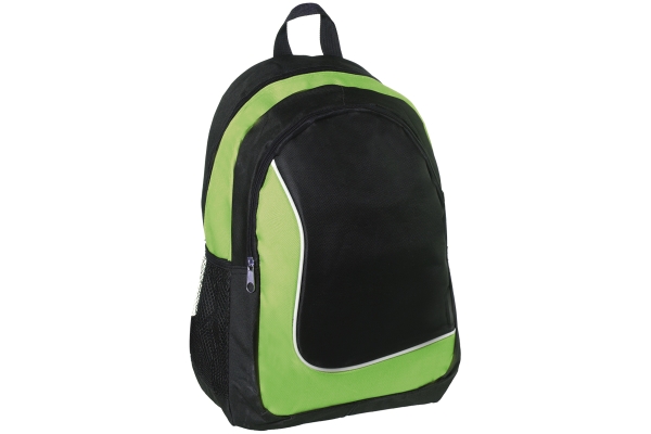 Рюкзак ArtSpace Simple Line, 42*31*15см, 1 отделение, 3 кармана, уплотненная спинка,черный/зеленый