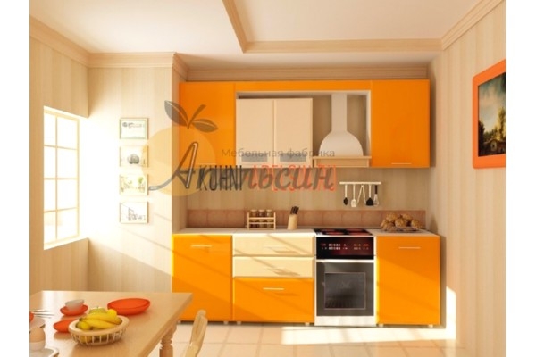 Оранжевая кухня прямая