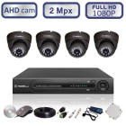 Комплект видеонаблюдения (4 уличных антивандальных камеры IP-66 FullHD 1080P/2 Мегапикс) 