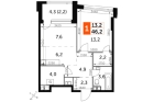 1-комнатная квартира, этаж 11, 46,2 кв.м. «ЖК Роттердам (Rotterdam)»