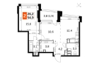2-комнатная квартира, этаж 5, 54,9 кв.м. «ЖК Роттердам (Rotterdam)»
