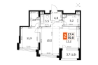 2-комнатная квартира, этаж 7, 59,8 кв.м. «ЖК Роттердам (Rotterdam)»
