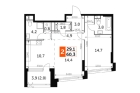 2-комнатная квартира, этаж 2, 60,3 кв.м. «ЖК Роттердам (Rotterdam)»