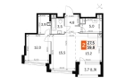 2-комнатная квартира, этаж 12, 59,8 кв.м. «ЖК Роттердам (Rotterdam)»