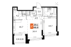 2-комнатная квартира, этаж 15, 60 кв.м. «ЖК Роттердам (Rotterdam)»