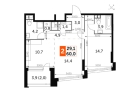 2-комнатная квартира, этаж 20, 60 кв.м. «ЖК Роттердам (Rotterdam)»