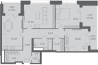 3-комнатная квартира, этаж 4/28, 100,25 кв.м. «RiverSky» 