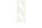Межкомнатная дверь шпон «Турин 3» (белый ясень, стекло, молочное)