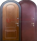 Входная дверь в форме арки с МДФ внутри ДА-14