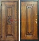 Коричневая железная дверь с массивом дуба ДМД-10