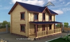  Двухэтажный дом из бревна с террасой «Большая усадьба» 9х8