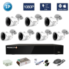 Комплект IP видеонаблюдения (7 уличных камер FullHD1080P/2Mpx Мегапикс)   