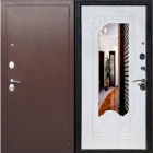Дверь входная с зеркалом «АМПИР» Белый ясень