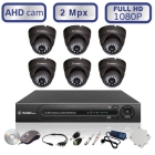 Комплект видеонаблюдения из 6 антивандальных всепогодных камер FullHD1080P/2Mpx