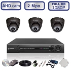 Комплект видеонаблюдения онлайн - 3 антивандальные уличные Full HD камеры 1080P/2,0 Мегапикс